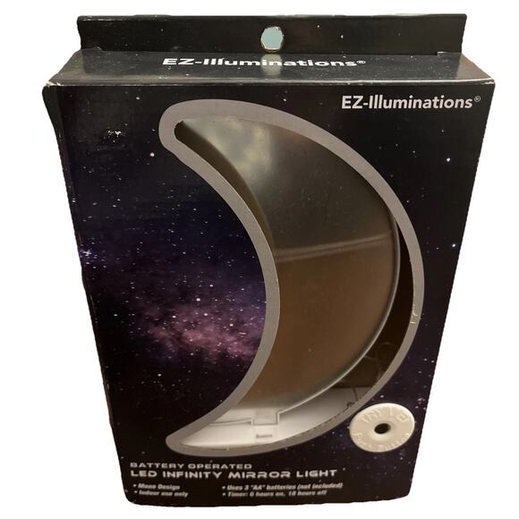 EZ-Illuminations LED Infinity Mirror Light Moon With Timer Battery Operated Fun - Picture 2 of 8